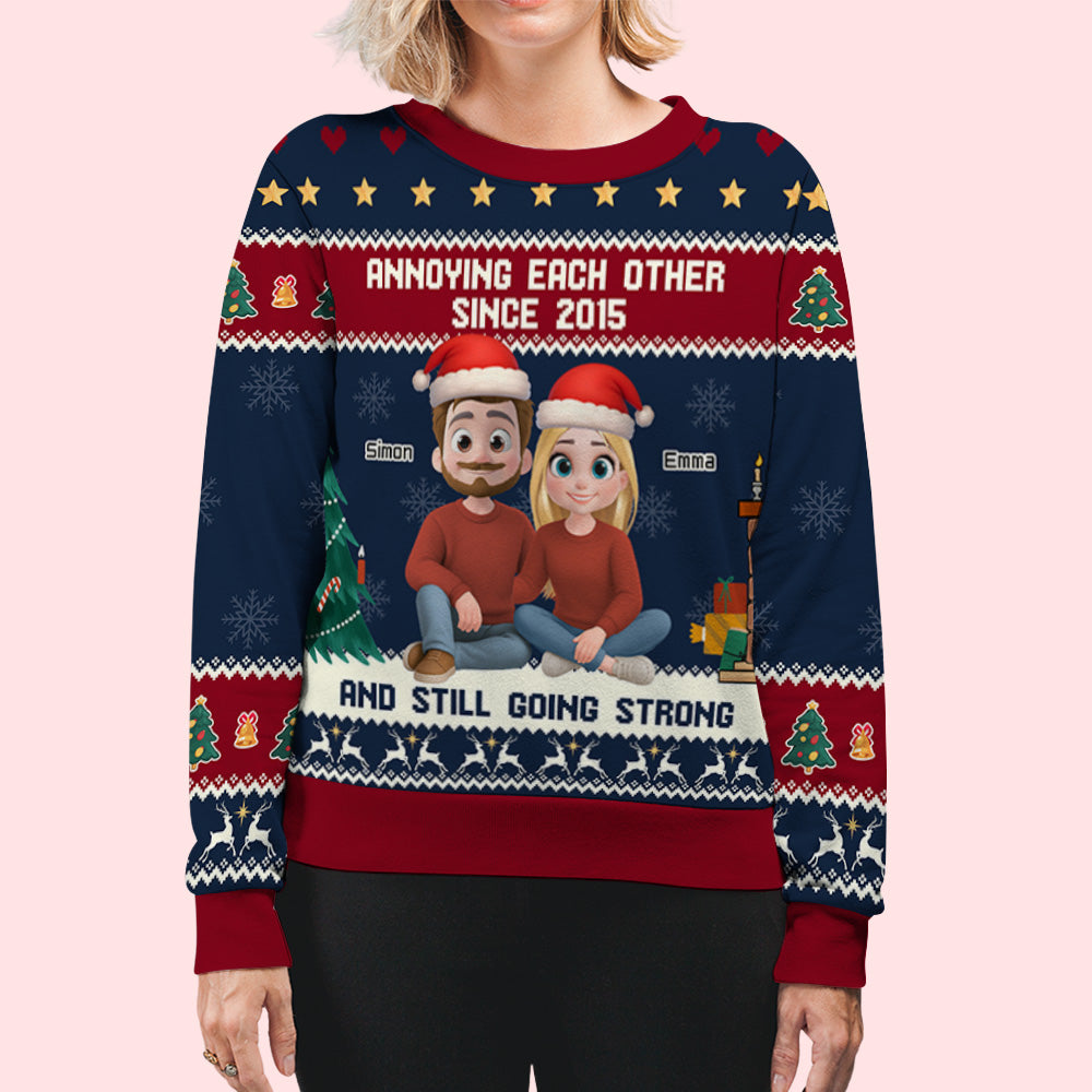 Annoying Each Other Christmas - Personalized Custom All-Over-Print Sweatshirt