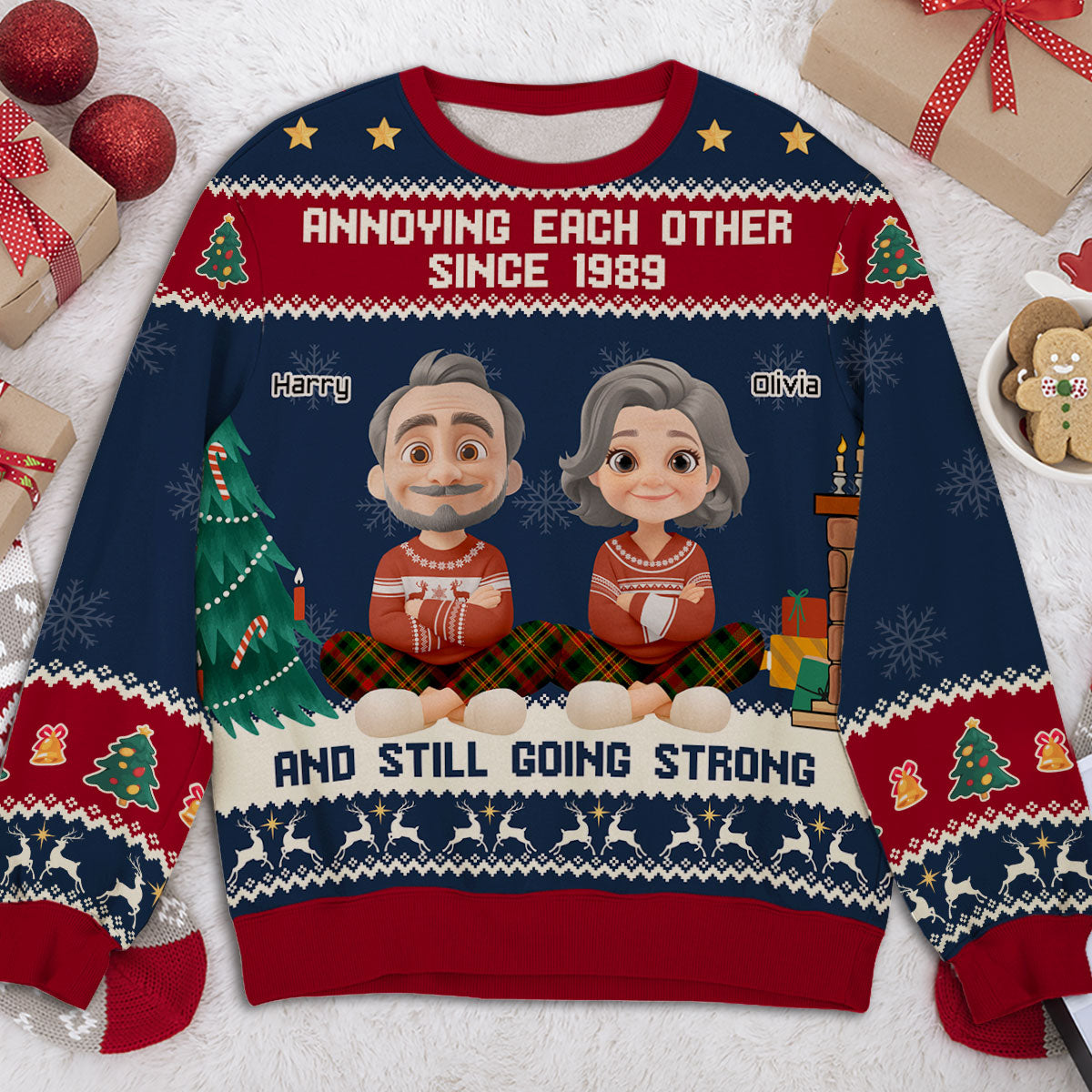 Annoying Each Other Christmas Ver 2 - Personalized Custom All-Over-Print Sweatshirt