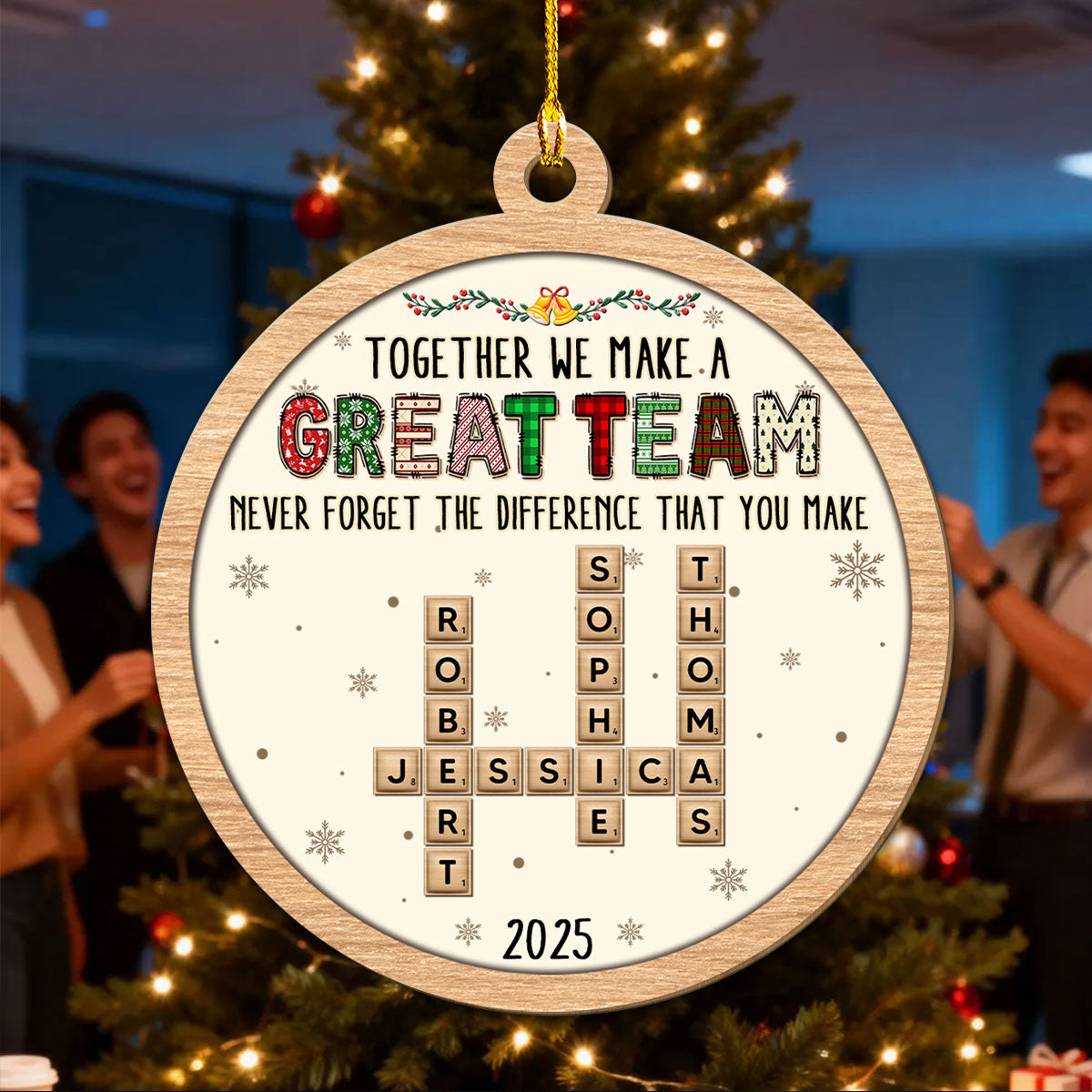 Amazing Team - Personalized Custom 3D Effect Wood Ornament