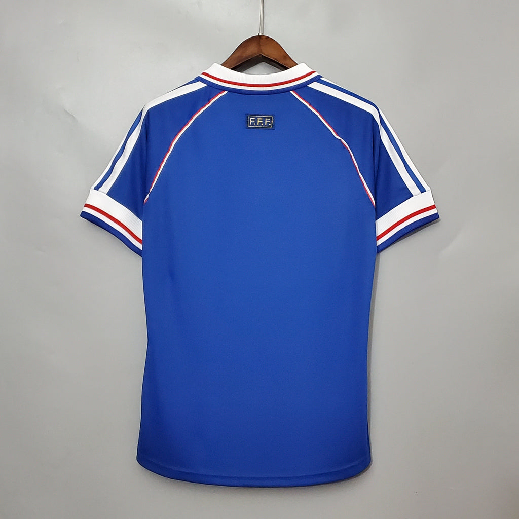 France 1998 Retro Jersey – Embroidered French National Team Crest and Player Number