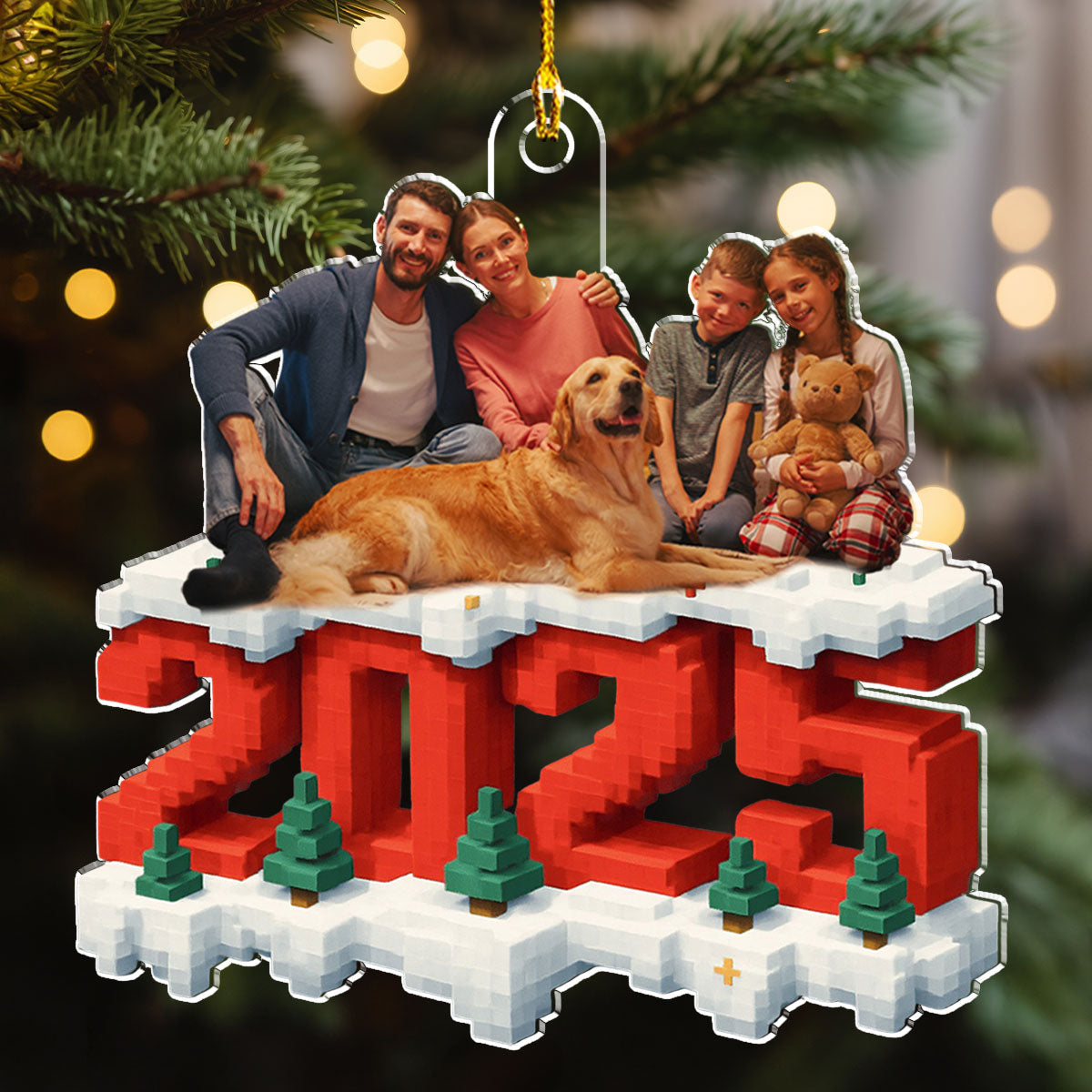 All Of Us In This Year Photo - Personalized Custom 3D Effect Acrylic Ornament