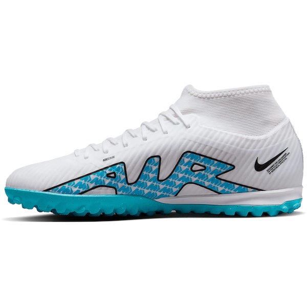Nike Superfly 9 Academy Turf Soccer Shoes (White/Baltic Blue)