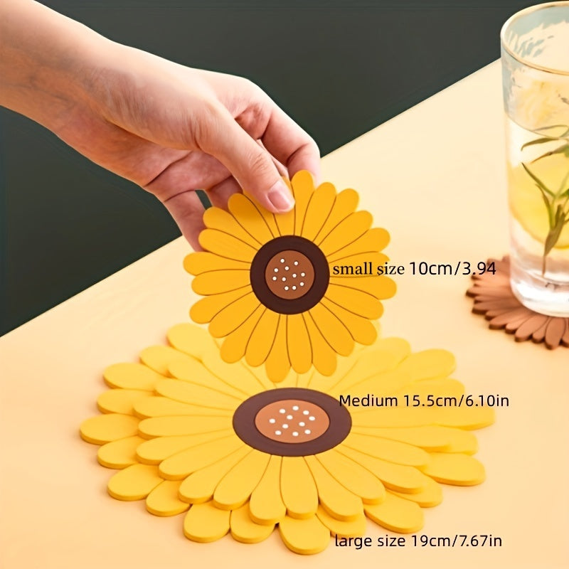 PVC Heat Resistant Sunflower Table Mat