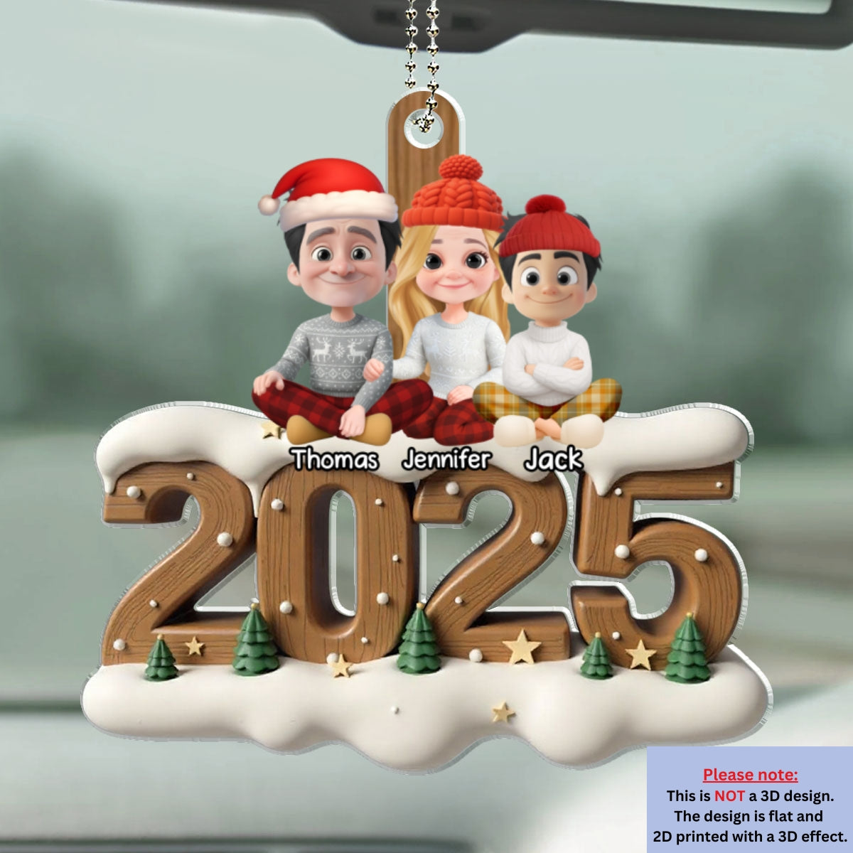 As A Family Onwards Extended Ver - Personalized Custom 3D Effect Car Ornament