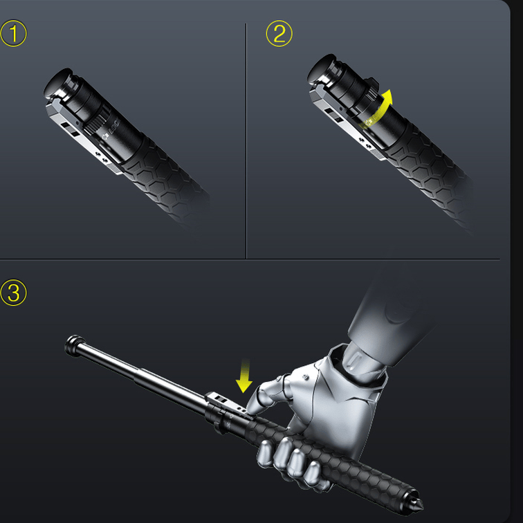 Automatic Hiking Walking Stick Safety Trekking Pole with LED Light