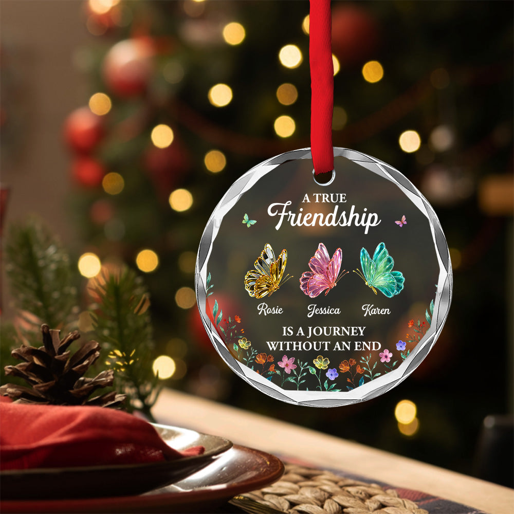 A Friendship Journey - Personalized Custom Glass Ornament
