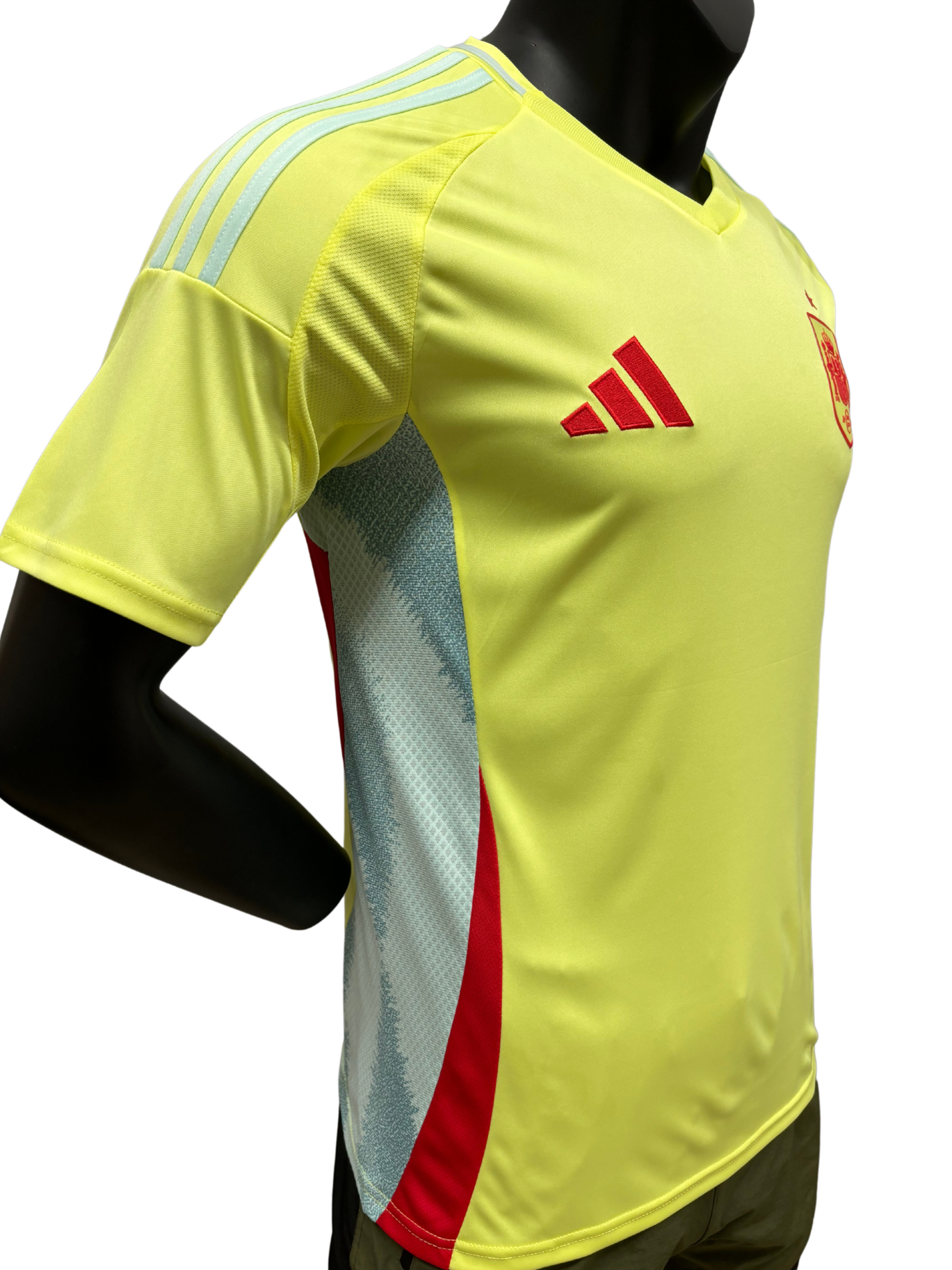 Spain EURO 2024 Away Jersey – Player Version with Adidas Three-Stripes Sleeve Design