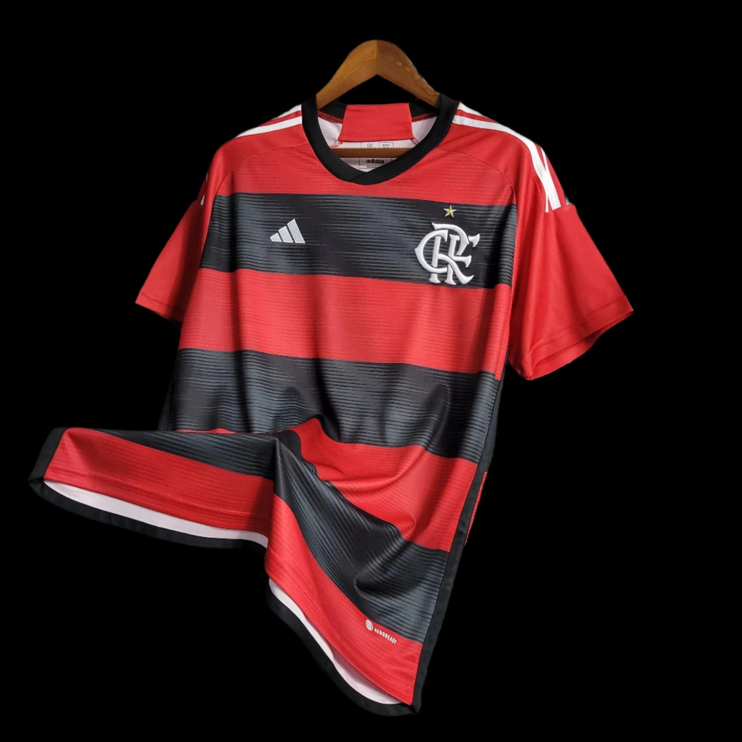 Flamengo 2023/24 Home Kit - Featuring Flamengo crest and Adidas logo