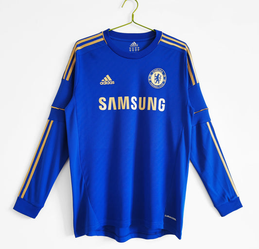 Chelsea 2012/2013 Home Long Sleeve Jersey, displaying the blue design, Adidas logo, and Chelsea crest