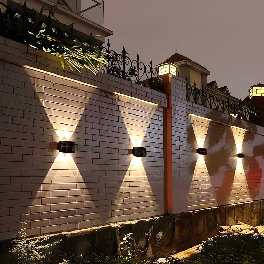 Outdoor Solar LED Wall Light Black