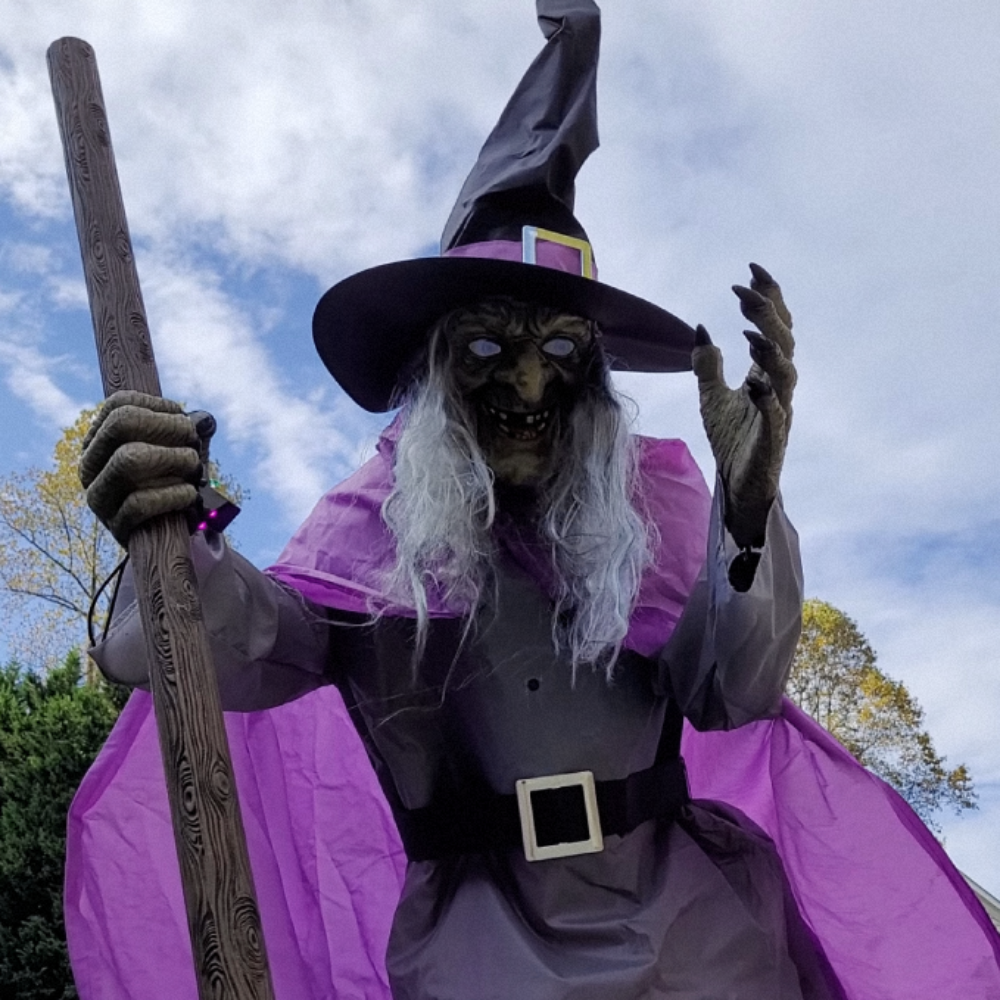 Halloween Outdoor Decoration Floating Witch Prop Broomstick Display