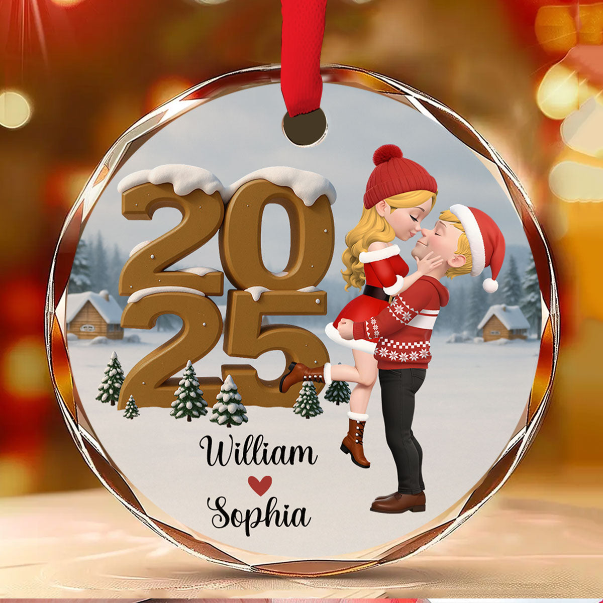 As A Couple Now Onwards - Personalized Custom 3D Effect Glass Ornament