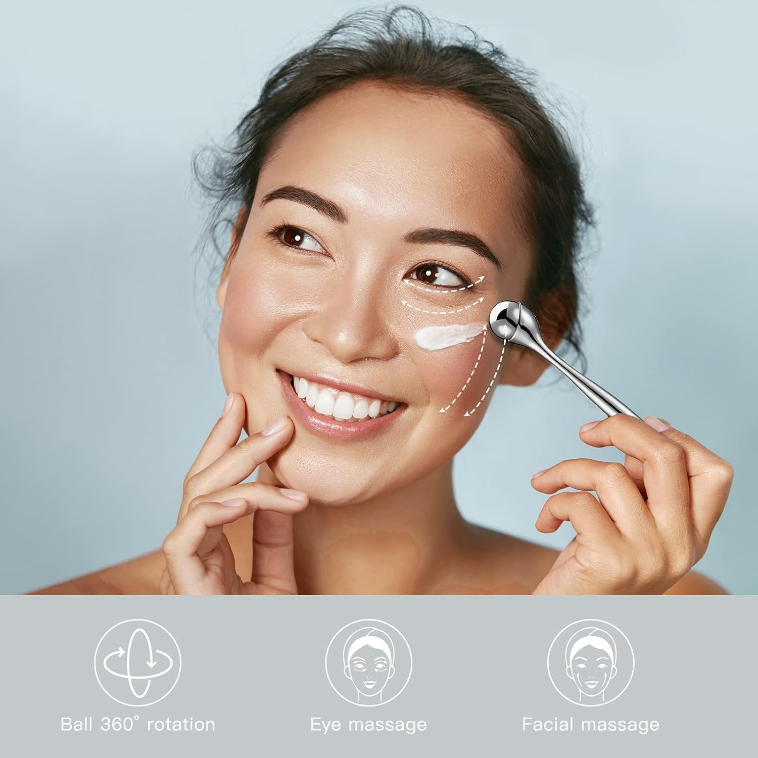 Facial Roller Stainless Steel Puffiness Massager