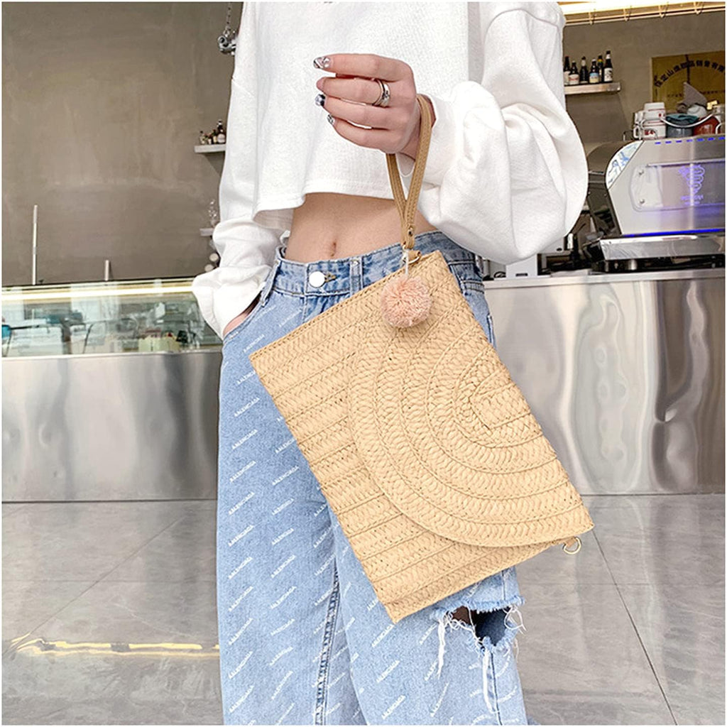 Straw Crossbody Bag Summer Woven Shoulder Purse