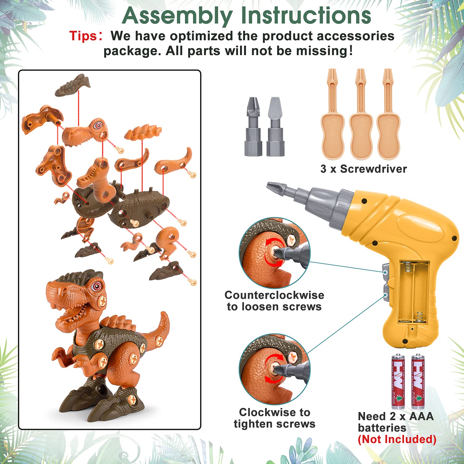 Dinosaur Toy Construction Set for Kids