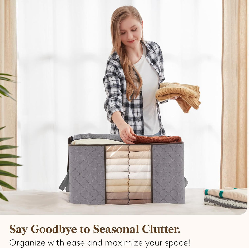 Storage Boxes with Handles for Clothes Organization