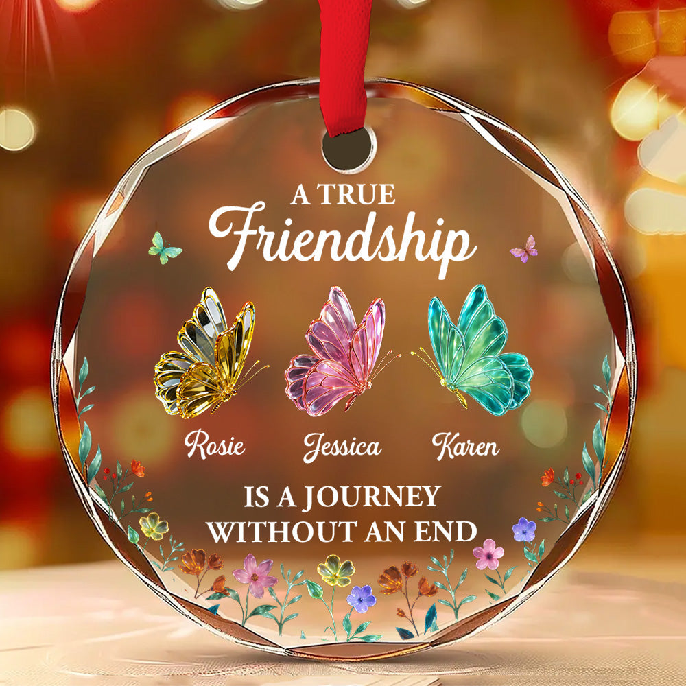 A Friendship Journey - Personalized Custom Glass Ornament