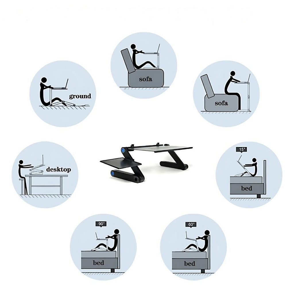 Laptop Stand Adjustable Aluminum Ergonomic Desk Tray