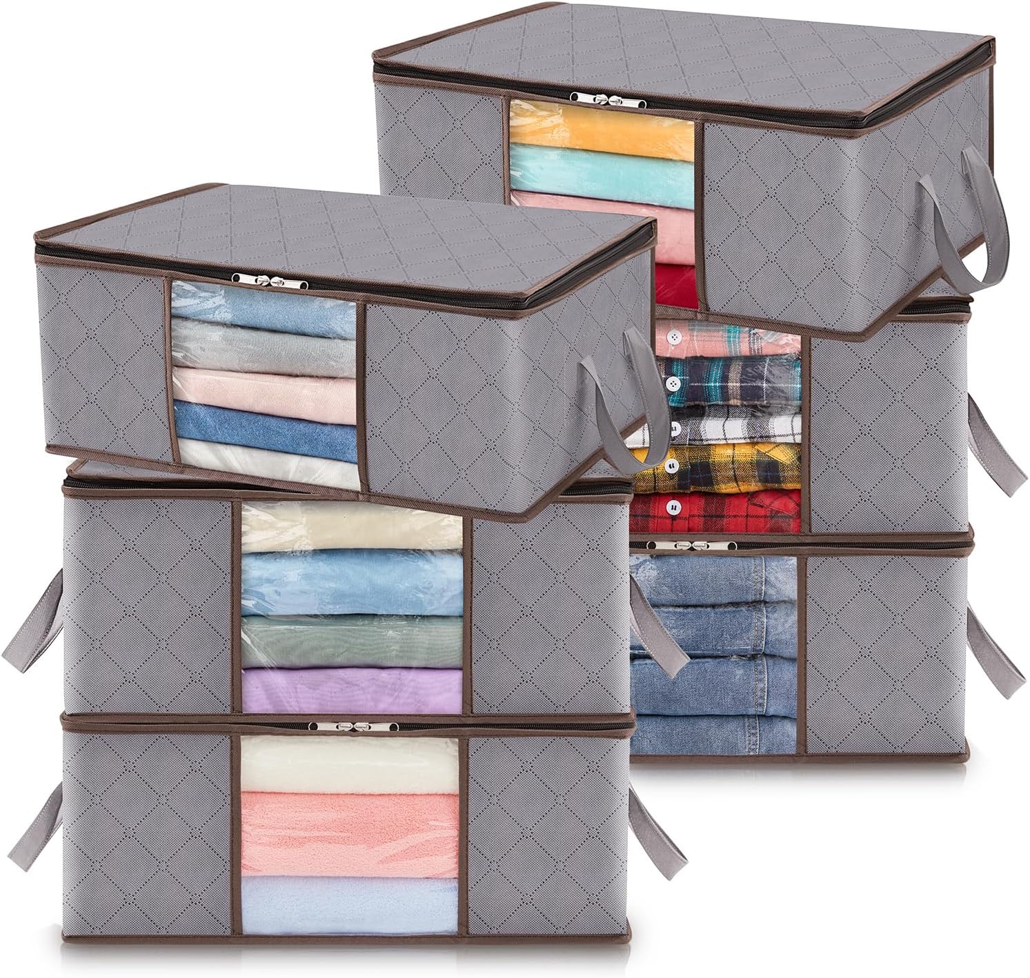 Storage Boxes with Handles for Clothes Organization