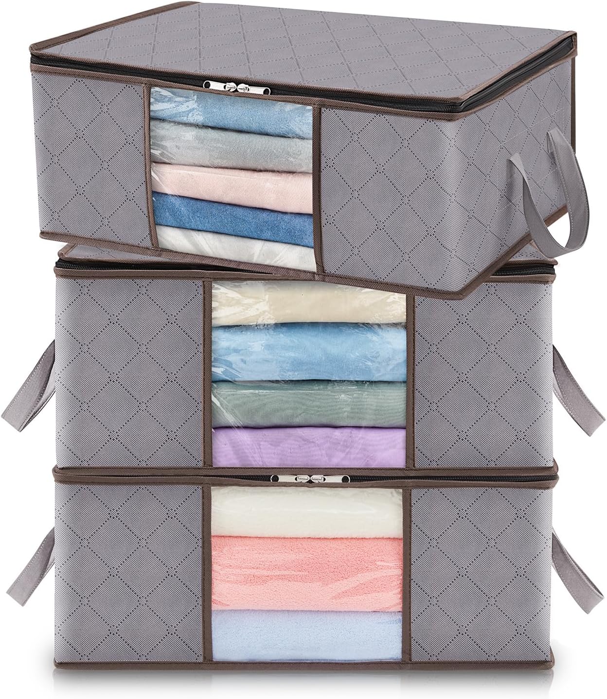 Storage Boxes with Handles for Clothes Organization