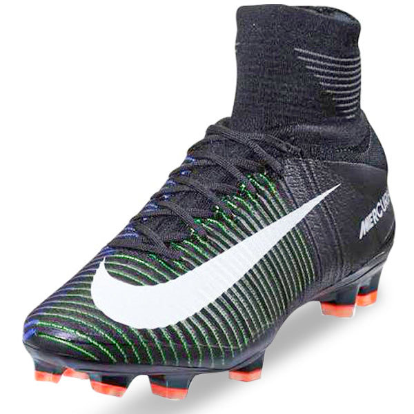 Nike Jr Mercurial Superfly V FG Firm Ground Soccer Cleats (Black/Green)