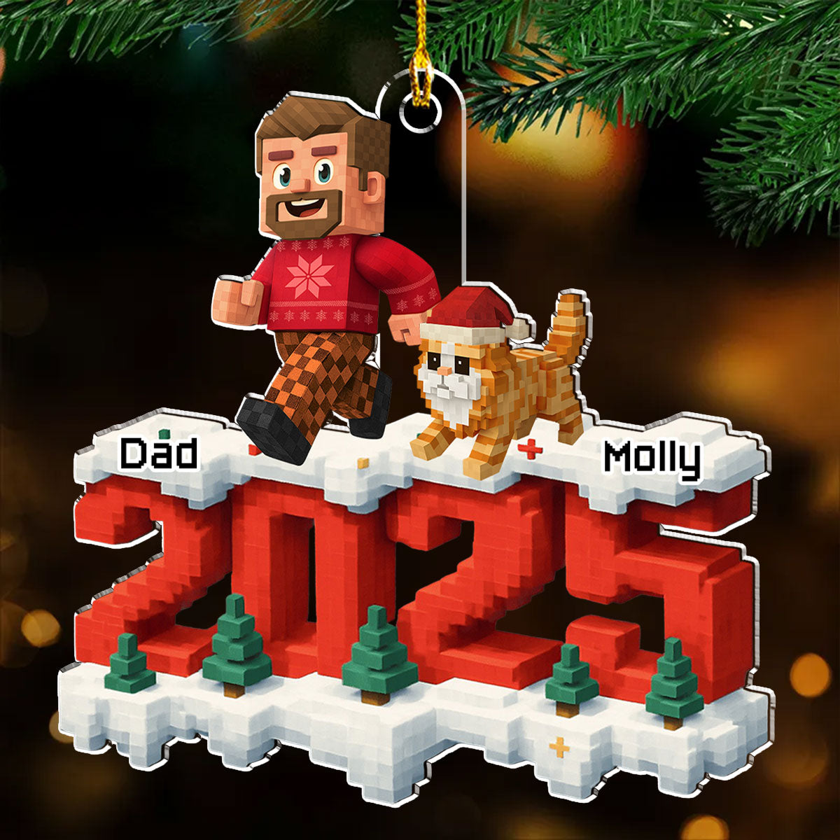 All Of Us And Cats - Personalized Custom 3D Effect Acrylic Ornament