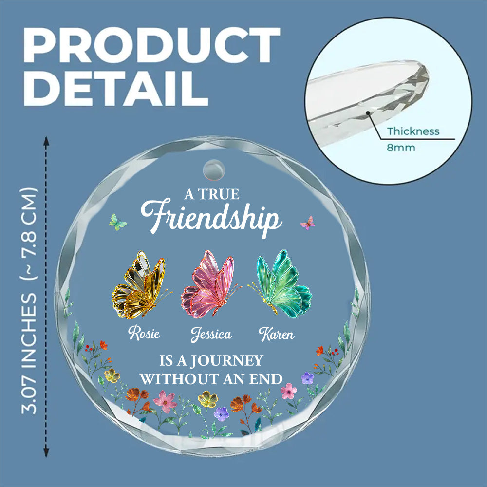 A Friendship Journey - Personalized Custom Glass Ornament