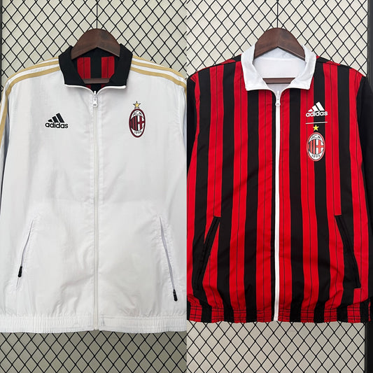 AC Milan 2024/25 reversible trench coat – red and black side front view