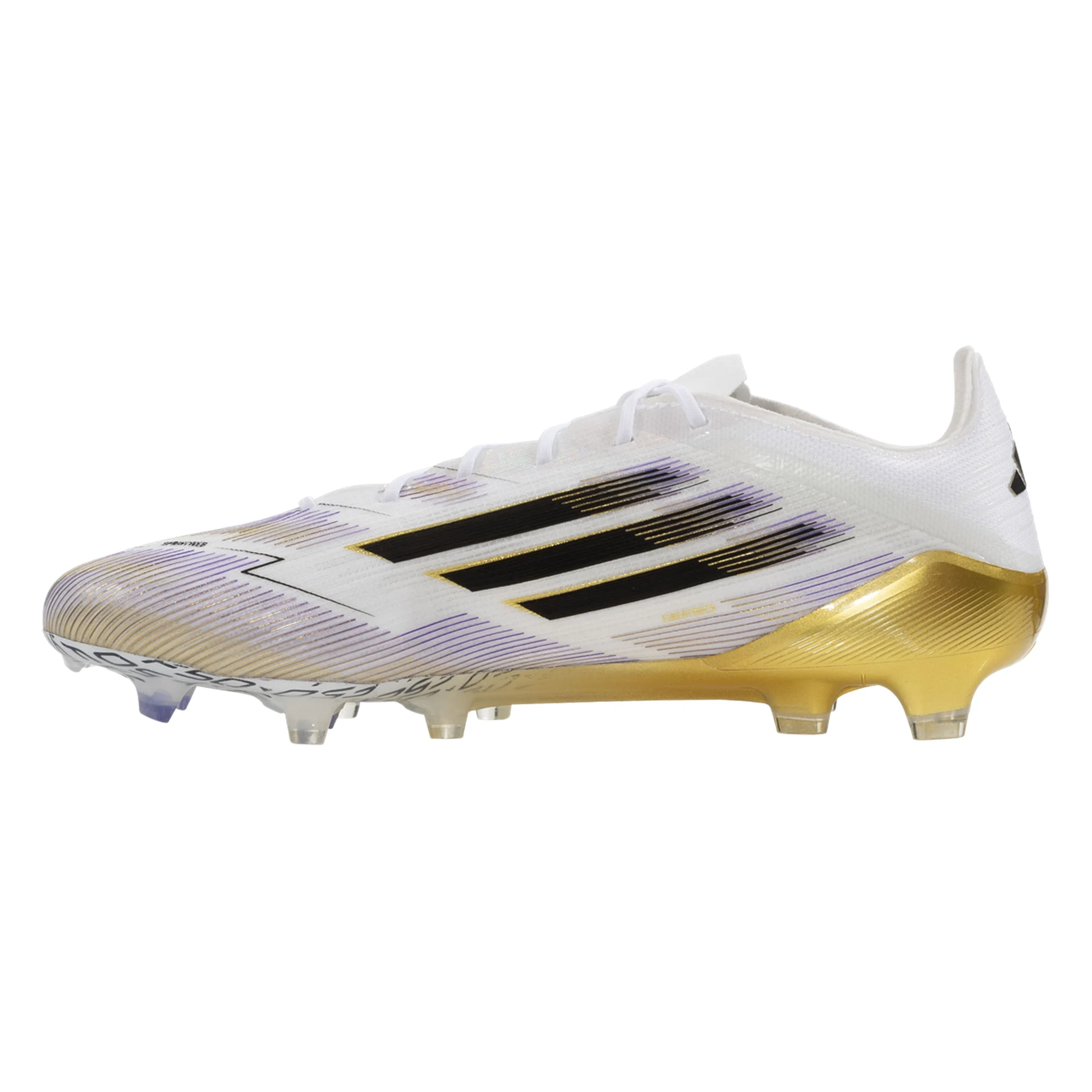 adidas F50 Elite Firm Ground Soccer Cleats (White/Black/Gold Metallic)