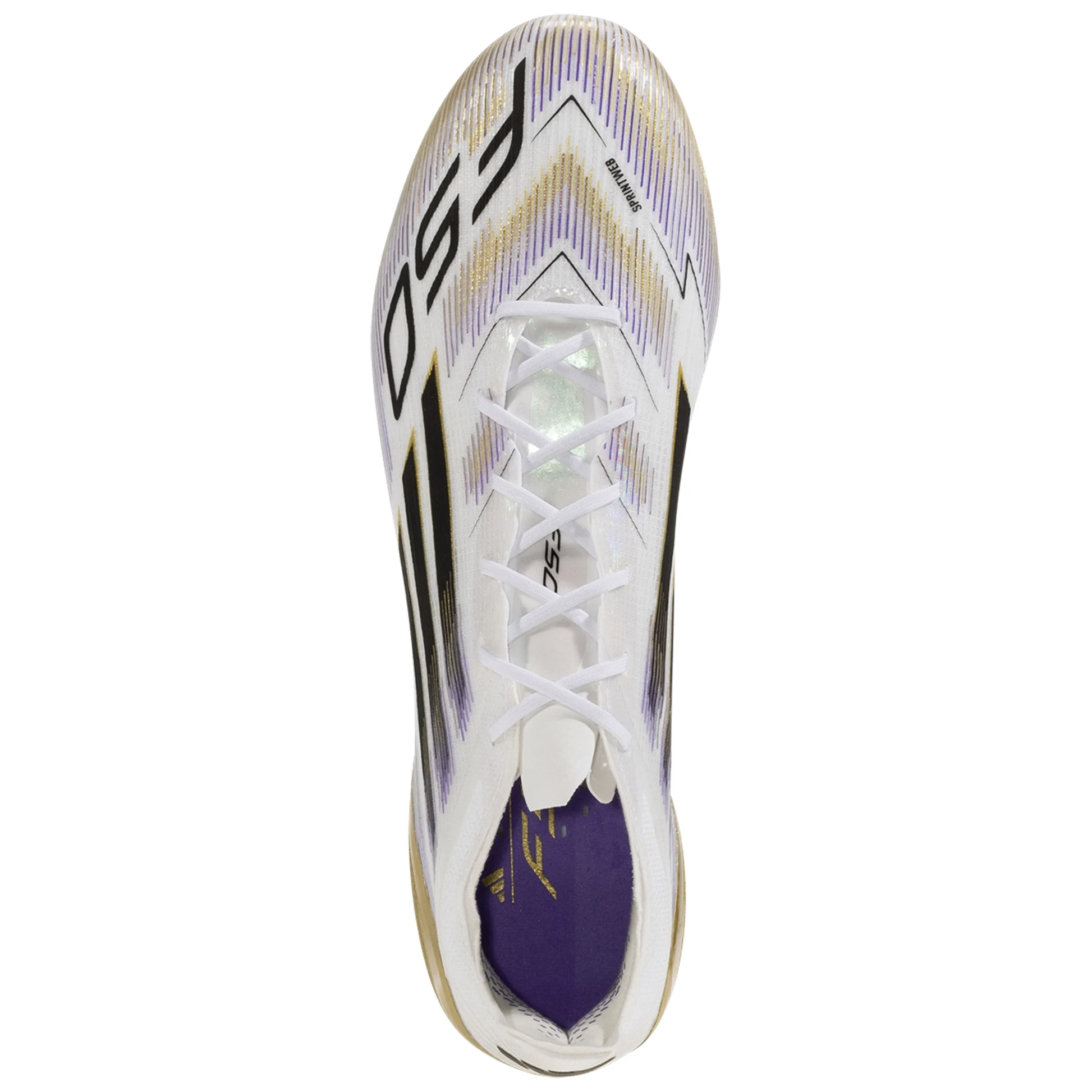 adidas F50 Elite Firm Ground Soccer Cleats (White/Black/Gold Metallic)