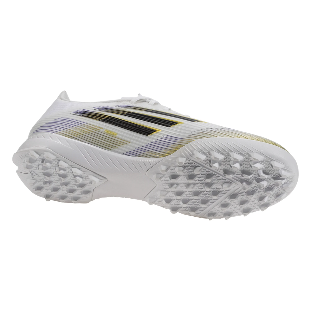 adidas F50 League Turf Soccer Shoes (White/Black/Metallic Gold)