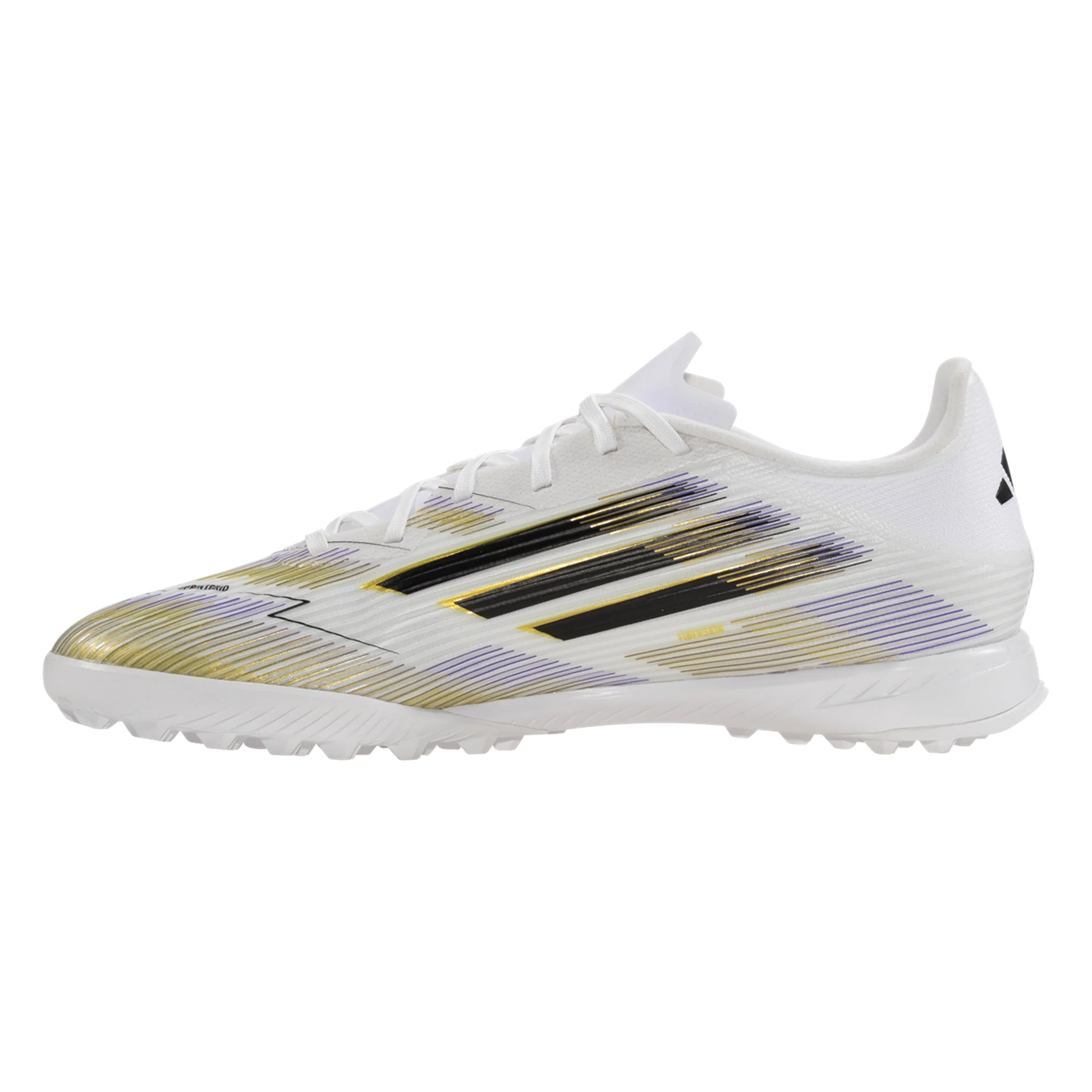 adidas F50 League Turf Soccer Shoes (White/Black/Metallic Gold)