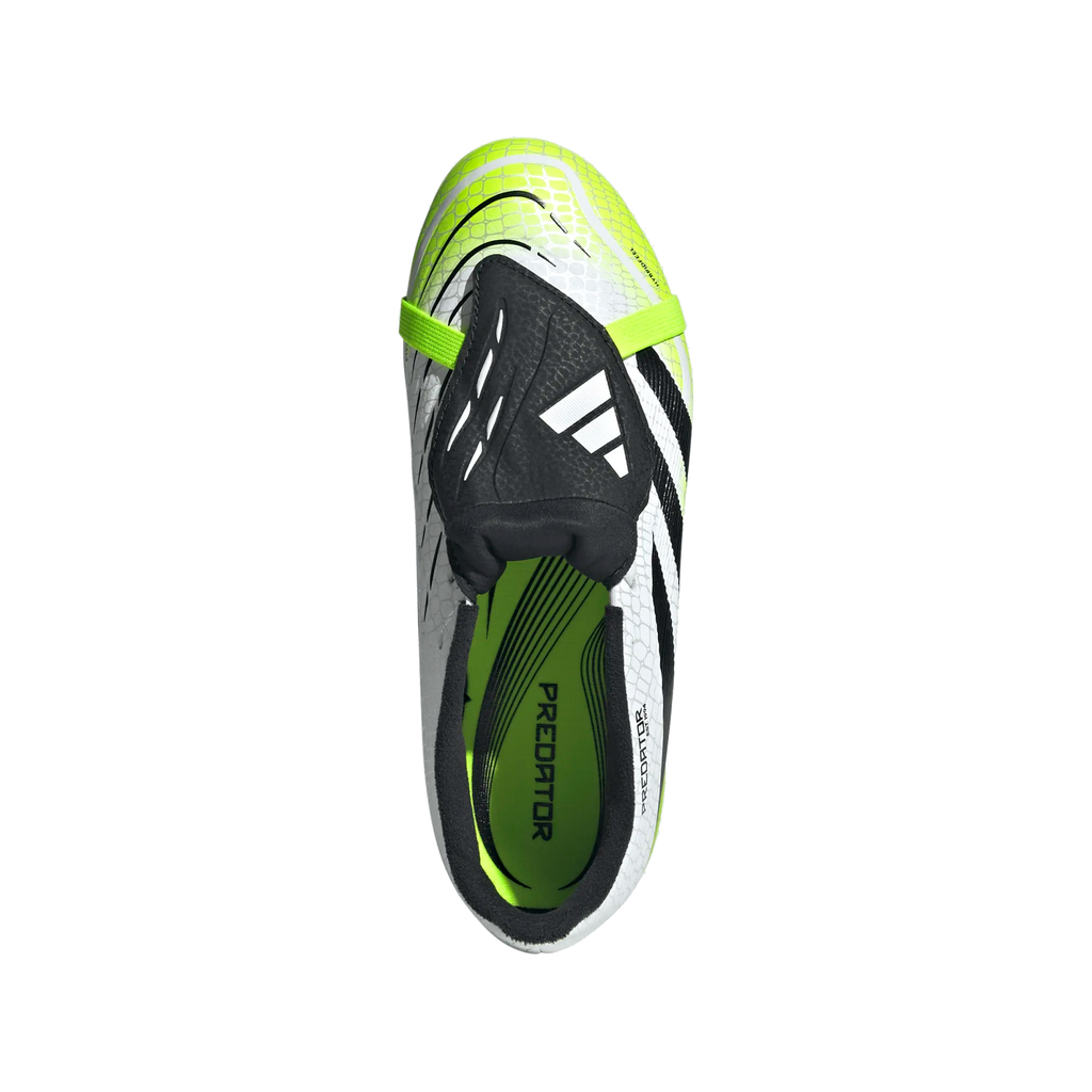 adidas Jr. Predator League FT FG/MG Soccer Cleats (White/Lucid Lemon)