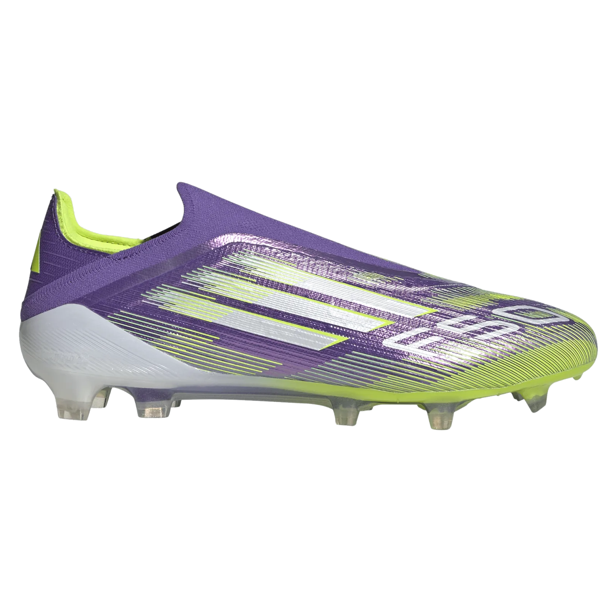 adidas F50 Laceless Elite FG Soccer Cleats (Purple Rush/Lucid Lemon)