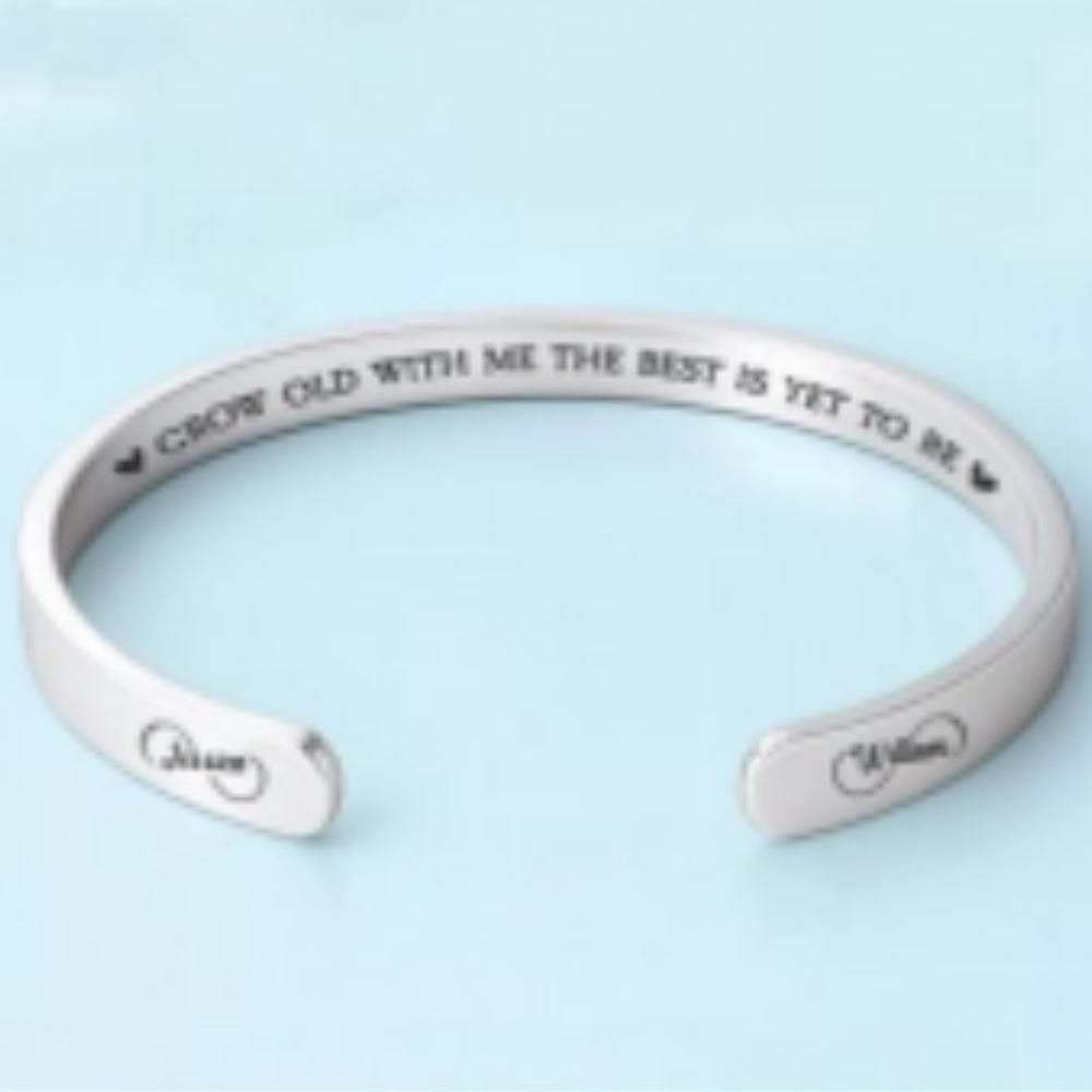 Grow Old With Me - Personalized Custom Bracelet Cuff