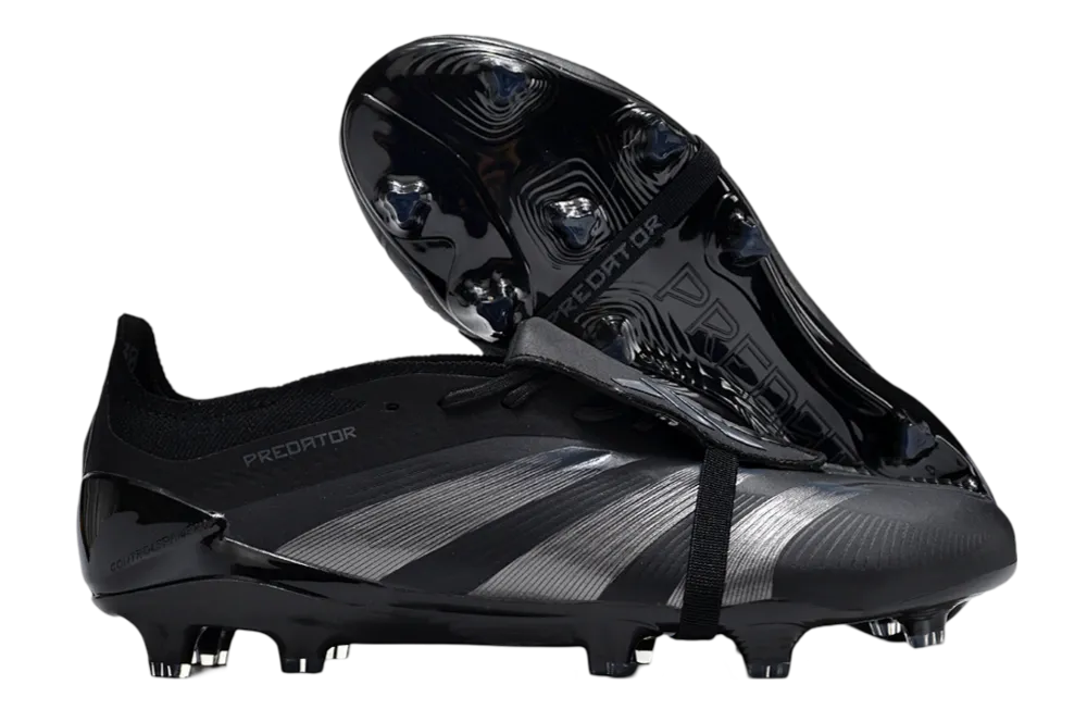 Adidas Predator Elite Tongue Full Black Soccer Cleats - High-Performance FG Boots