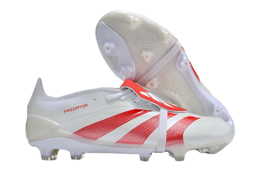 Adidas Predator Elite Tongue Red & White Soccer Cleats - High-Performance FG Boots
