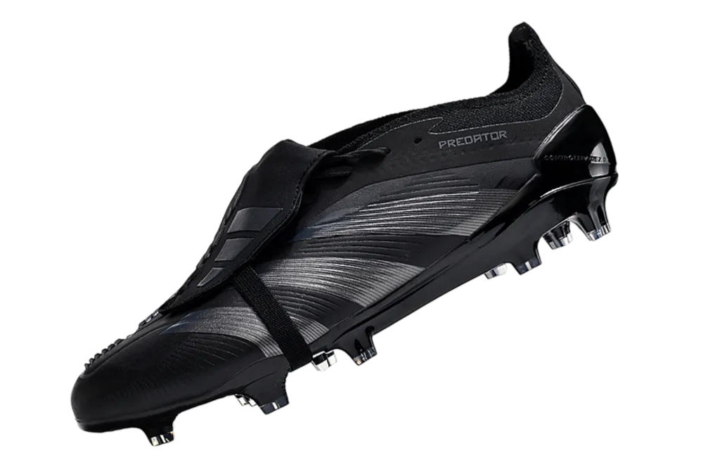 Adidas Predator Elite Full Black Cleats - Firm Ground with Precision Control