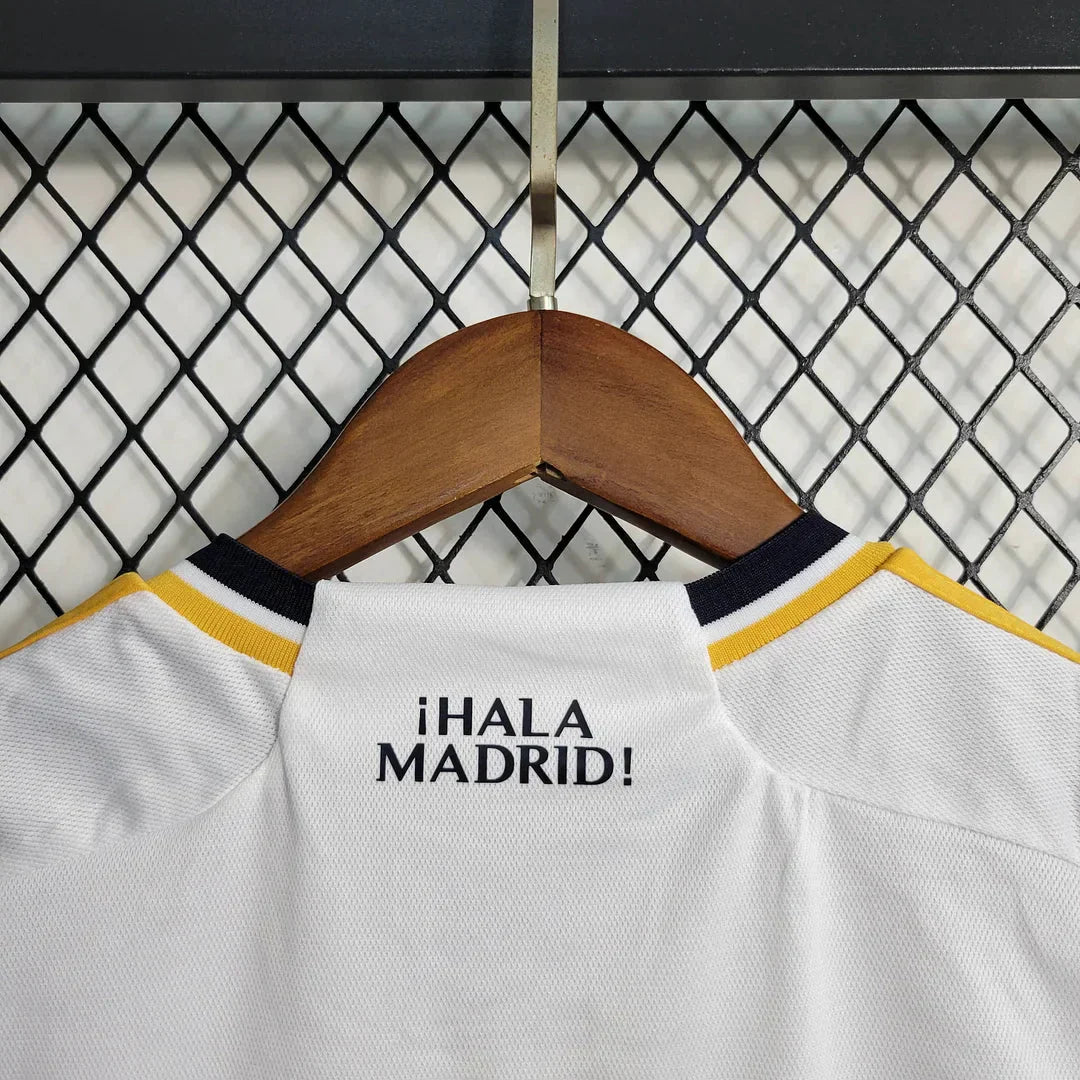 Adidas Real Madrid home kit for boys 2023