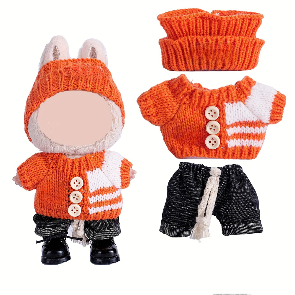 Dolls Clothes Knitted Outfit Set Skirt Wool