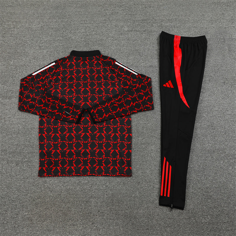 Back view of Manchester United Black and Red Tracksuit – Showing the back of the tracksuit with detailed stitching and logos.