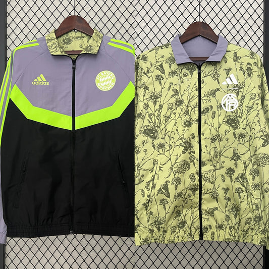 Bayern Munich 2024/25 reversible trench coat front and back view