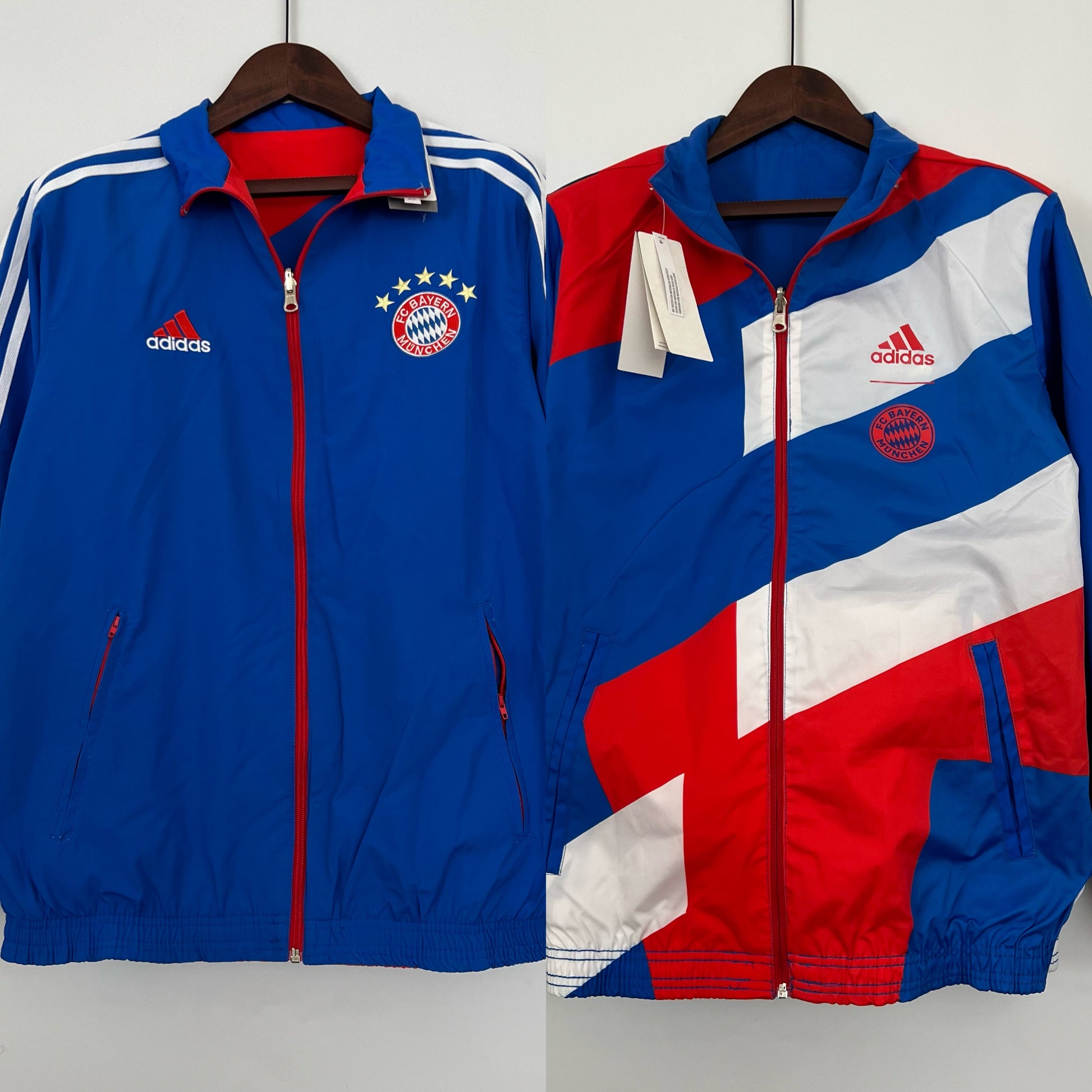 Bayern Munich reversible trench coat 2023/2024 full view
