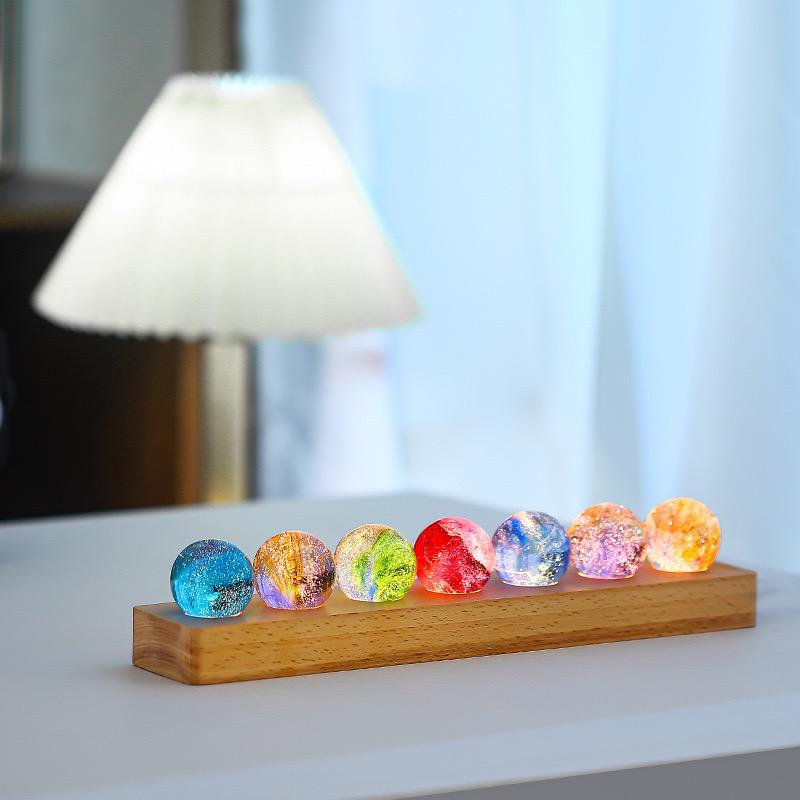 LED Crystal Globe Table Lamp Set