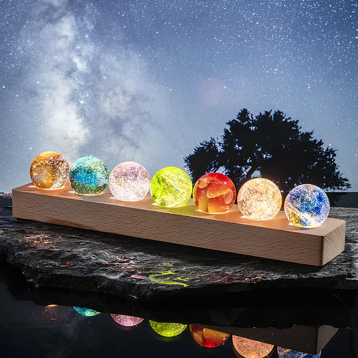 LED Crystal Globe Table Lamp Set