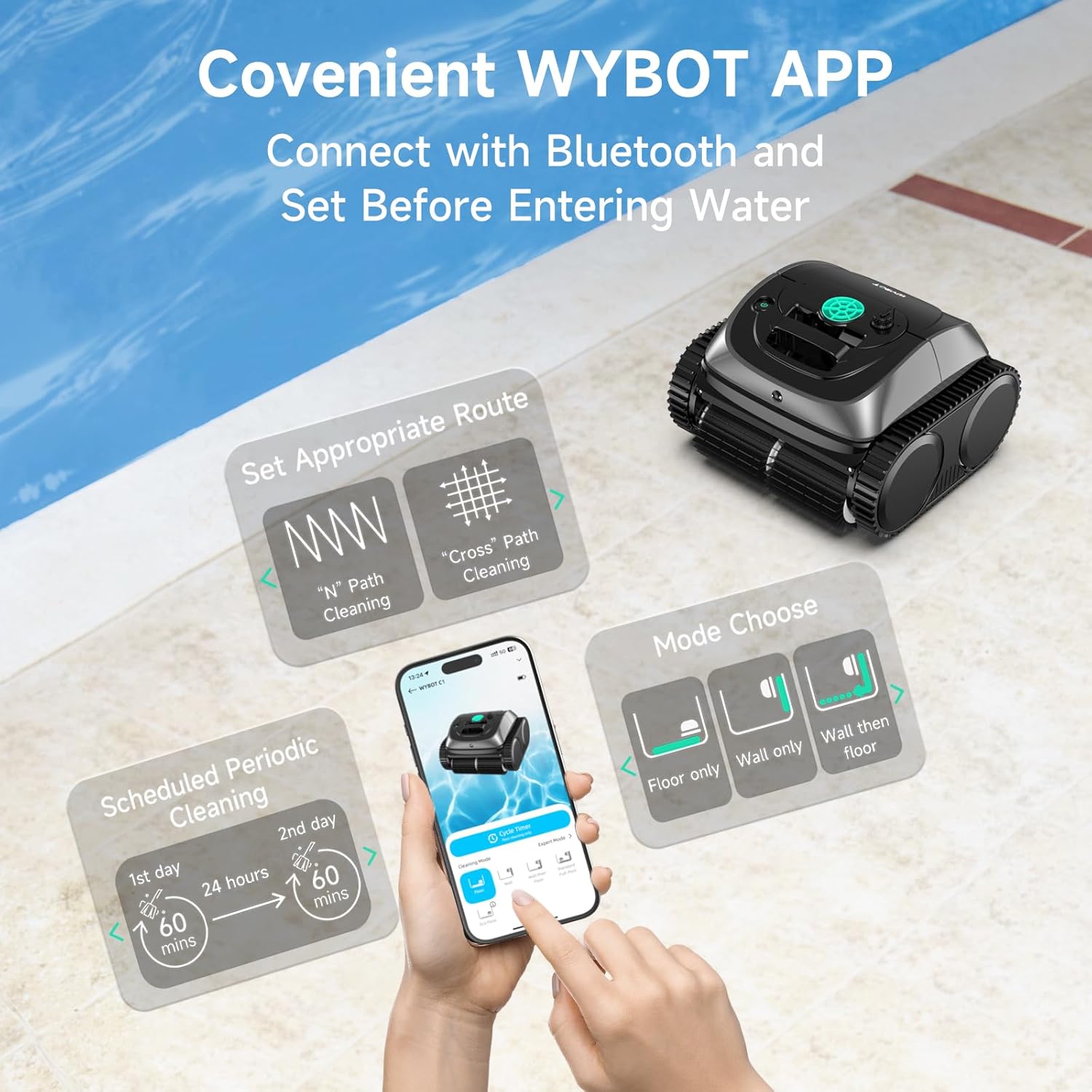 Robotic Pool Cleaner Smart Cordless Floor Scrubber