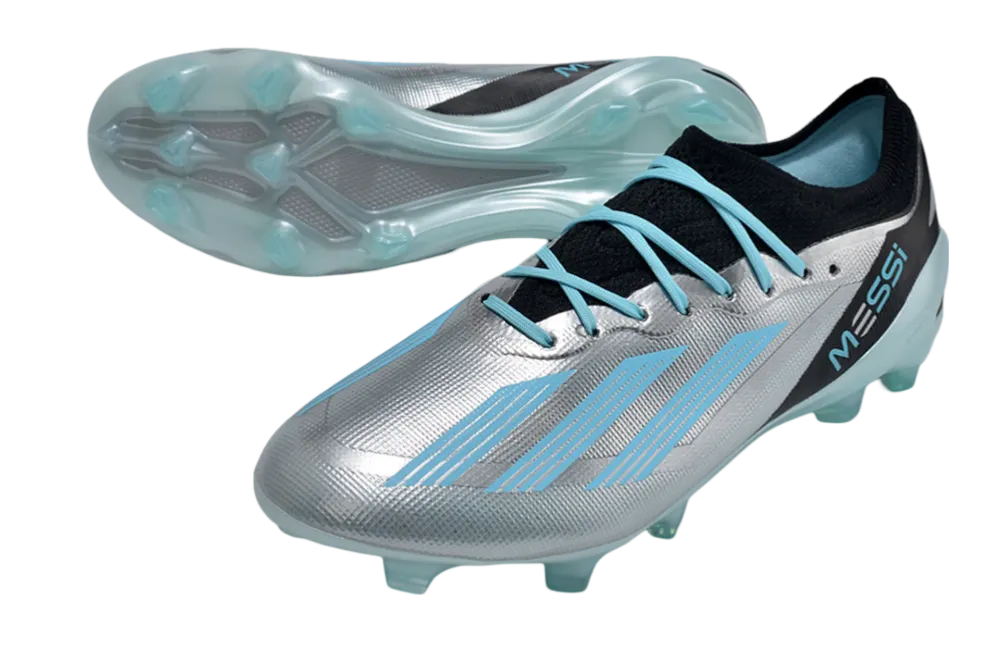 X Crazyfast Messi.1 FG – Gray Cleats with Firm Ground Traction for Unmatched Speed