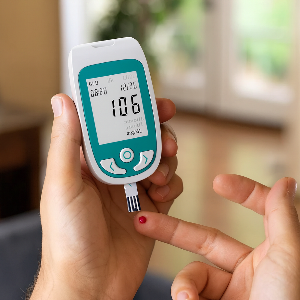 Digital Blood Glucose Cholesterol Monitor Kit Home Health Testing