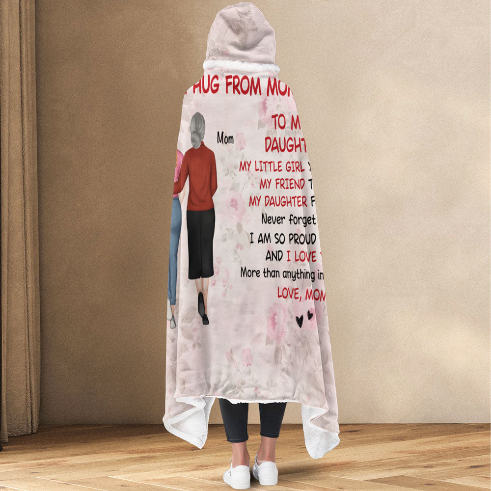 A Hug From Mom - Personalized Custom Hooded Blanket