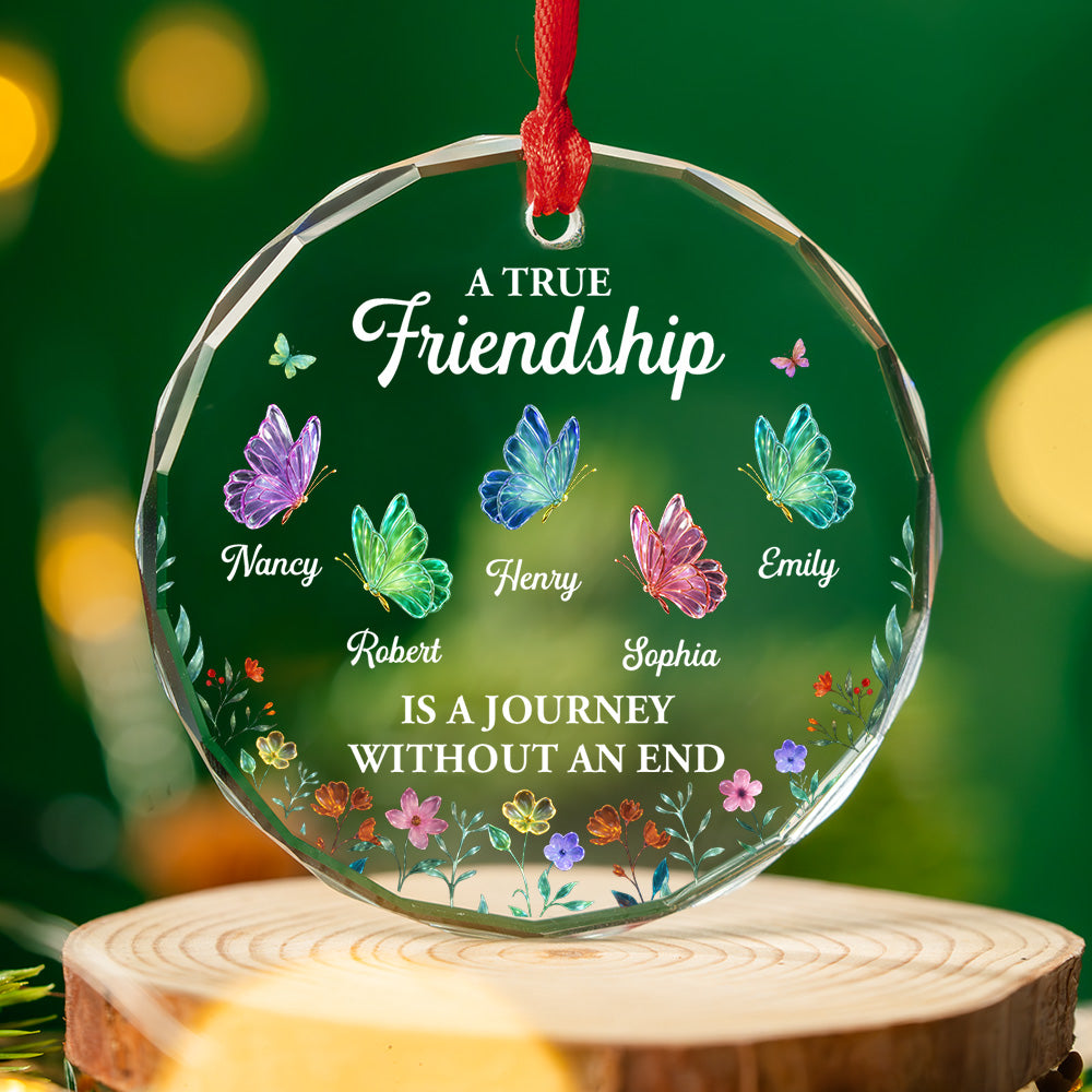 A Friendship Journey - Personalized Custom Glass Ornament